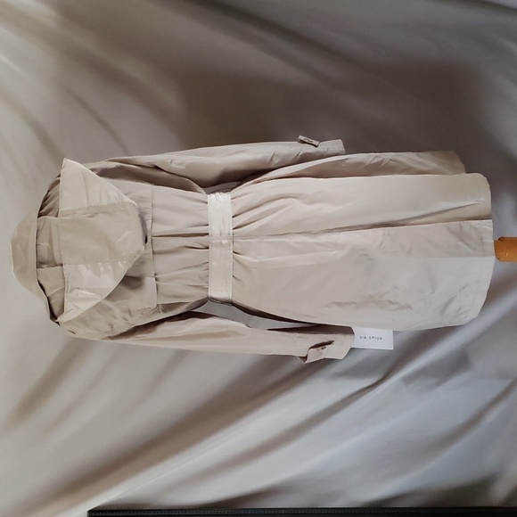 NEW Via Spiga Packable Belted Rain Trench Coat - Picture 7 of 12